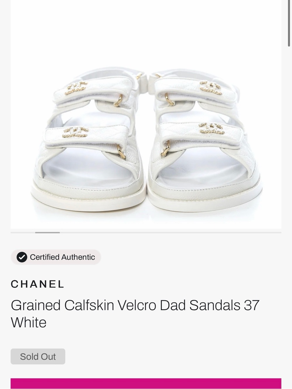 $2,000 CHANEL White leather Sandals 7